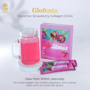 GLOFENTA Glutamor Strawberry Collagen Drink: Minuman Kolagen Premium untuk Kulit Sehat & Cerah